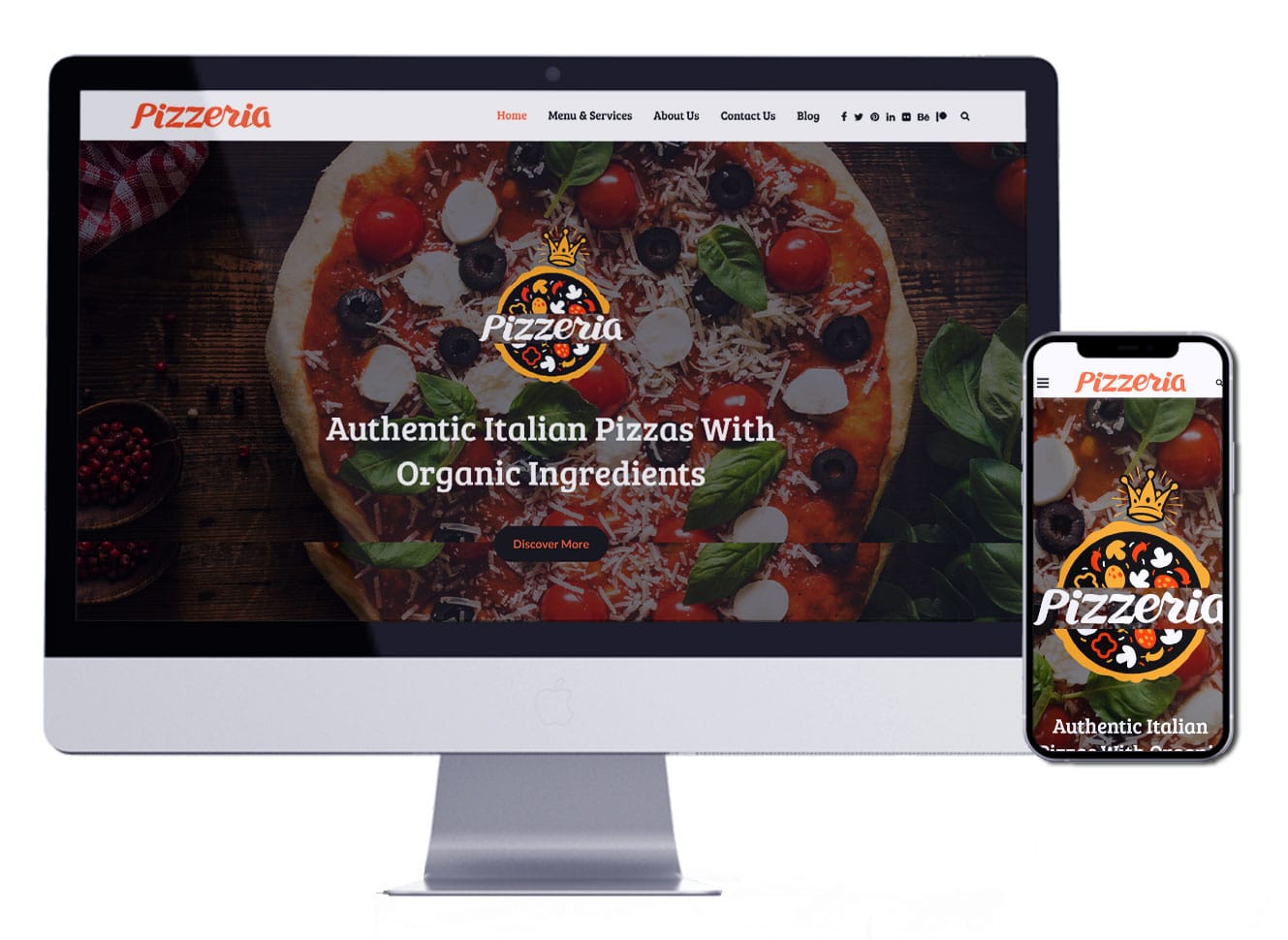 تصميم موقع الكتروني لمطعم بيتزا